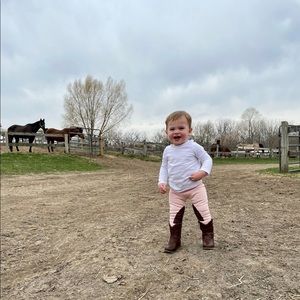 Janie & Jack 18-24 Month Riding Pants Pink and Brown